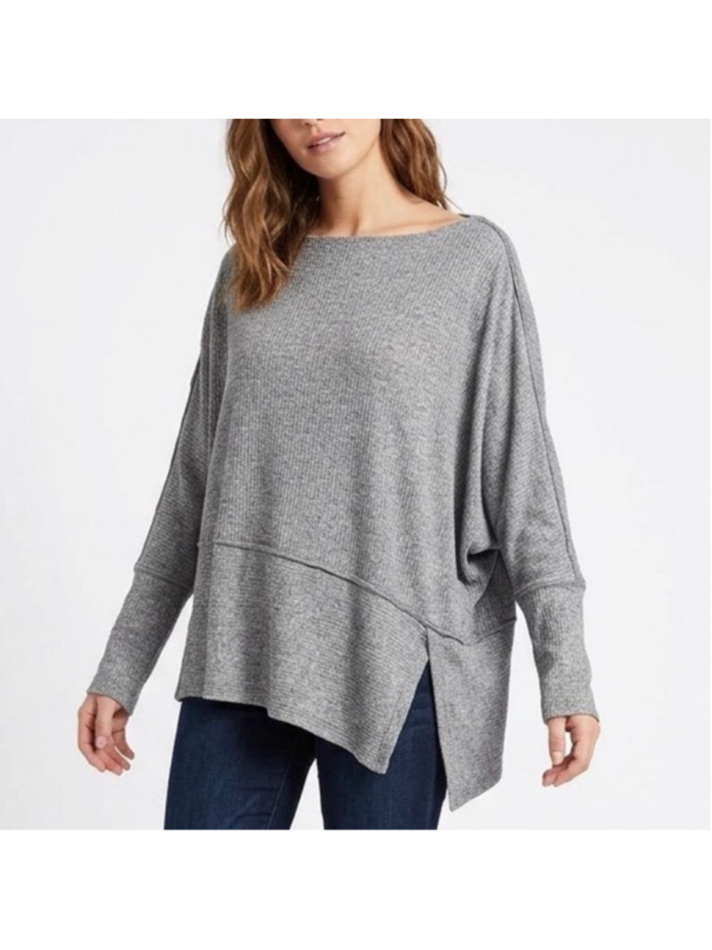 Women's We The Free Londontown Thermal Tunic Top in Gray Size M